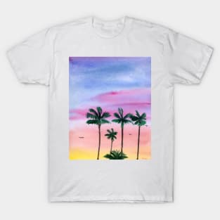 Colorful Sunset with Palm Trees T-Shirt